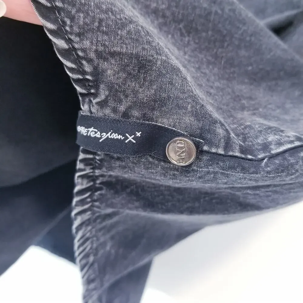 One Teaspoon Stand By Black Chambray Pintuck Shirt Dress - Picture 9 of 14